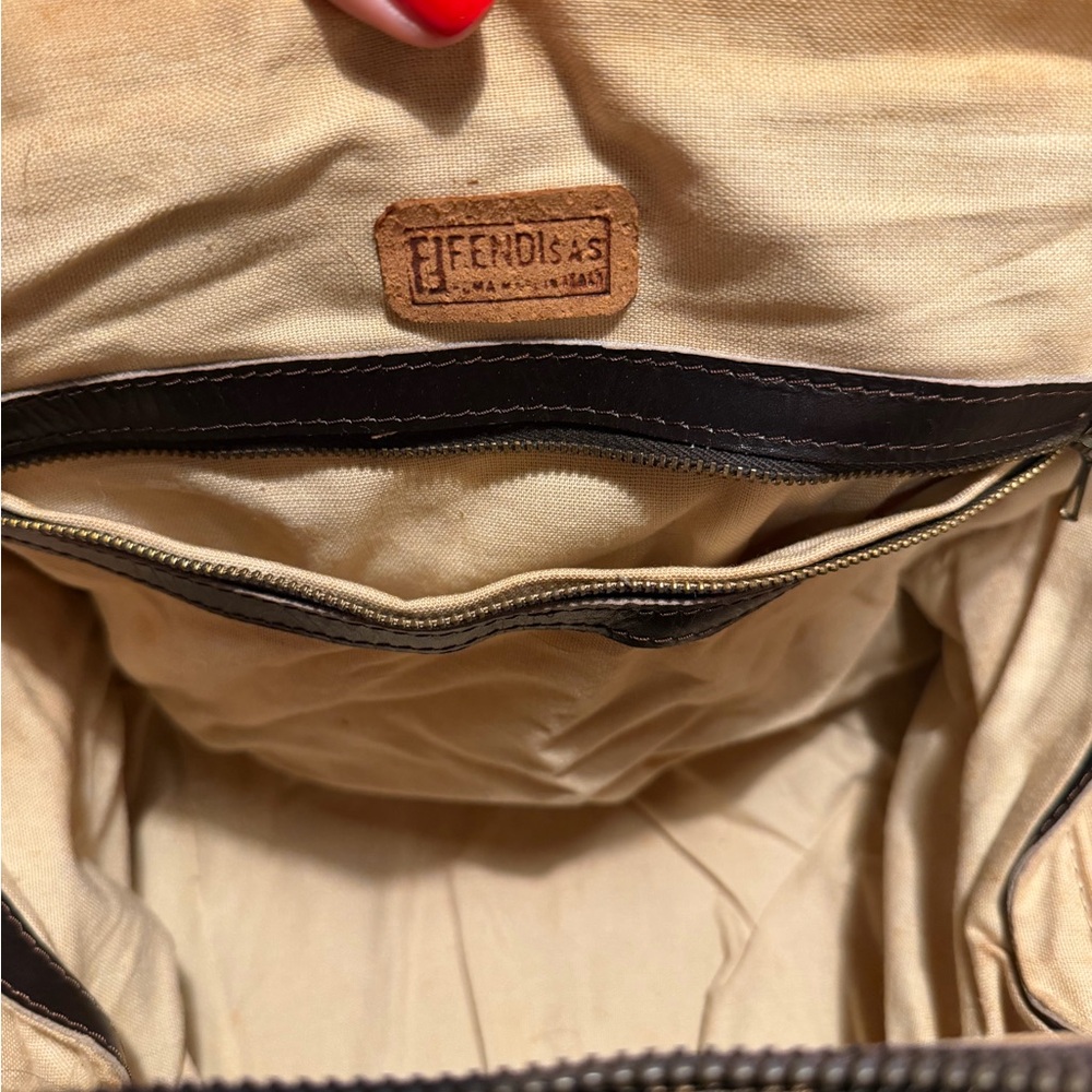 Fendi Brown FF Logo Canvas Duffel Bag - Picture 15 of 16